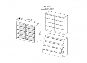 МОРИ МК 1200.8 Комод (графит) в Нягани - nyagan.ok-mebel.com | фото 3