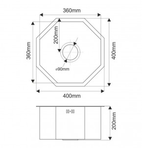 Мойка D400B Octavia MELANA Profline 1,2/200 ГРАФИТ врезная фигурная D400B в Нягани - nyagan.ok-mebel.com | фото 3