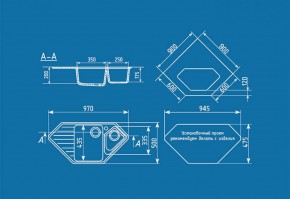 Мойка кухонная ULGRAN U-409 (970*500) в Нягани - nyagan.ok-mebel.com | фото 2