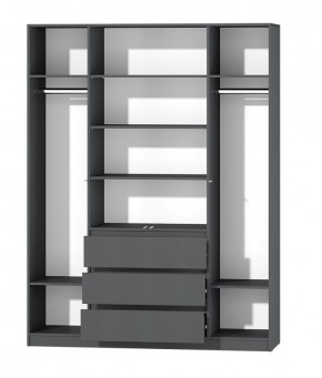 МС "Хилтон" Шкаф №1 1600 (Графит) в Нягани - nyagan.ok-mebel.com | фото 3