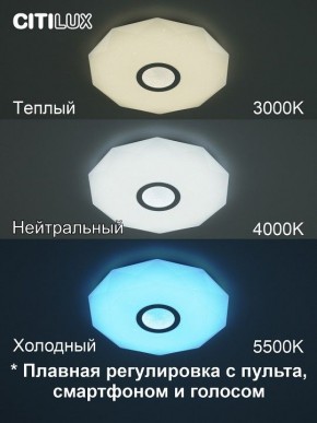 Накладной светильник Citilux Диамант Смарт CL713A30G в Нягани - nyagan.ok-mebel.com | фото 4
