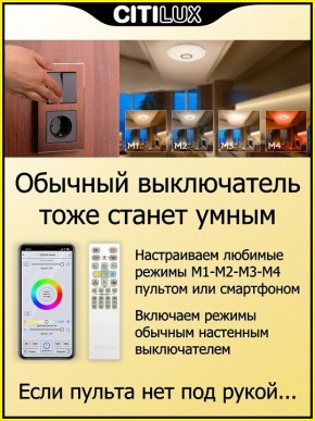 Накладной светильник Citilux Диамант Смарт CL713A30G в Нягани - nyagan.ok-mebel.com | фото 6