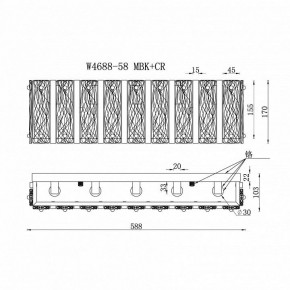 Накладной светильник iLamp Panorama W4688-58 MBK+CR в Нягани - nyagan.ok-mebel.com | фото 2