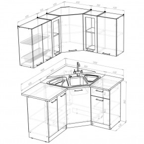 ОЛЬГА Кухонный гарнитур Оптима 2 (1500*1300 мм) в Нягани - nyagan.ok-mebel.com | фото 2