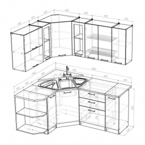 ОЛЬГА Кухонный гарнитур Оптима 3 (1500*1800 мм) в Нягани - nyagan.ok-mebel.com | фото 2