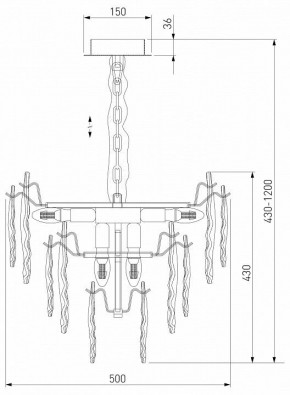 Подвесная люстра Bogate"s Leaf 369/8 в Нягани - nyagan.ok-mebel.com | фото 4