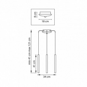 Подвесная люстра Lightstar Tubo L3T747233 в Нягани - nyagan.ok-mebel.com | фото 3