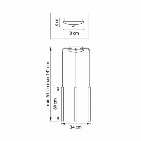 Подвесная люстра Lightstar Tubo L3T747337 в Нягани - nyagan.ok-mebel.com | фото 3