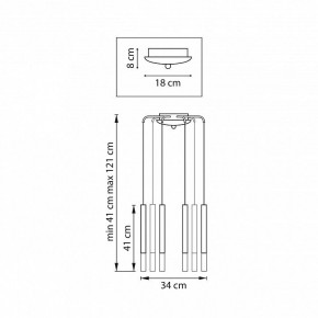 Подвесная люстра Lightstar Tubo L8T747133 в Нягани - nyagan.ok-mebel.com | фото 3