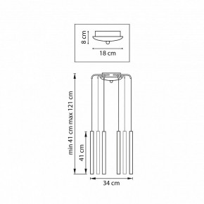 Подвесная люстра Lightstar Tubo L8T747247 в Нягани - nyagan.ok-mebel.com | фото 3