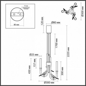 Подвесная люстра Odeon Light Lark 5431/6L в Нягани - nyagan.ok-mebel.com | фото 5