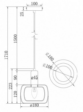 Подвесной светильник Maytoni Vision MOD411PL-01G в Нягани - nyagan.ok-mebel.com | фото 7
