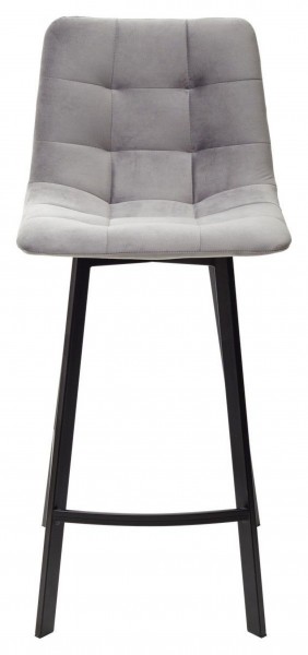 Полубарный стул CHILLI-QB SQUARE светло-серый #26, велюр / черный каркас (H=66cm) М-City в Нягани - nyagan.ok-mebel.com | фото 3