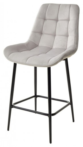 Полубарный стул ХОФМАН, цвет H-09 Светло-серый, велюр / черный каркас H=63cm М-City в Нягани - nyagan.ok-mebel.com | фото 1