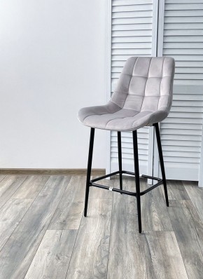 Полубарный стул ХОФМАН, цвет H-09 Светло-серый, велюр / черный каркас H=63cm М-City в Нягани - nyagan.ok-mebel.com | фото 2