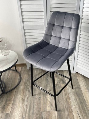 Полубарный стул ХОФМАН, цвет H-14 Серый, велюр / черный каркас H=63cm М-City в Нягани - nyagan.ok-mebel.com | фото 4