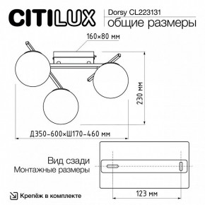 Потолочная люстра Citilux Dorsy CL223131 в Нягани - nyagan.ok-mebel.com | фото 11