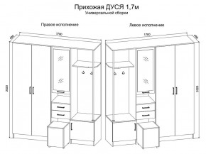 Прихожая Дуся 1.7 УНИ (Дуб Бунратти/Белый Бриллиант) в Нягани - nyagan.ok-mebel.com | фото 2