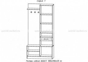 Прихожая София 1 в Нягани - nyagan.ok-mebel.com | фото 2