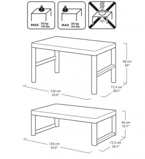 Раскладной стол Лион с регулируемой высотой столешницы (Lyon rattan table) графит (h400/650) в Нягани - nyagan.ok-mebel.com | фото 3