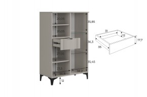 РИЧ Комод 2 со стеклом в Нягани - nyagan.ok-mebel.com | фото 3