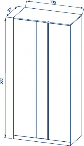 S01194 Варма Стор 105 шкаф распашной с зеркалом 222х105х57, белый в Нягани - nyagan.ok-mebel.com | фото 2
