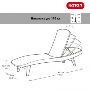 Шезлонг Пацифик (Pacific) графит в Нягани - nyagan.ok-mebel.com | фото 2