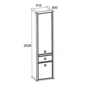 Шкаф 2D1S, MAGELLAN, цвет Сосна винтаж в Нягани - nyagan.ok-mebel.com | фото 2