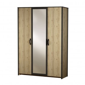 Шкаф 3-дверный с зеркалом №885 Гранж в Нягани - nyagan.ok-mebel.com | фото
