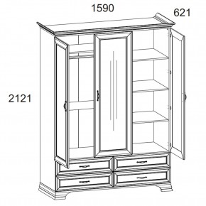 Шкаф 3D4S Z, TIFFANY, цвет вудлайн кремовый в Нягани - nyagan.ok-mebel.com | фото 2