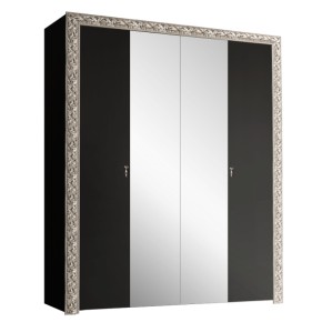 Шкаф 4-х дв. (с зеркалами)  Premium черная/серебро (ТФШ1/4(П) в Нягани - nyagan.ok-mebel.com | фото