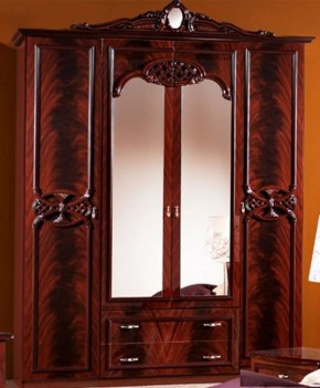 Шкаф 4-х дверный с зеркалами (03.144) Ольга (могано) в Нягани - nyagan.ok-mebel.com | фото