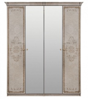 Шкаф 4-х створчатый (1+2+1) с Зеркалом "Патрисия" (крем) в Нягани - nyagan.ok-mebel.com | фото 1