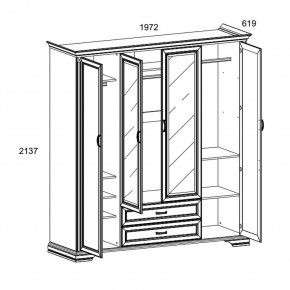 Шкаф 4D2S Z , MONAKO, цвет Сосна винтаж в Нягани - nyagan.ok-mebel.com | фото