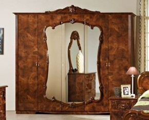 Шкаф 5-и дверный с зеркалами (20.145) Тициана (орех) в Нягани - nyagan.ok-mebel.com | фото
