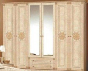 Шкаф 6-и дверный с зеркалами (02.146) Рома (беж) в Нягани - nyagan.ok-mebel.com | фото