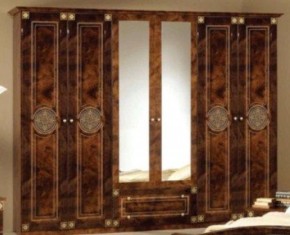Шкаф 6-и дверный с зеркалами (02.146) Рома (орех) в Нягани - nyagan.ok-mebel.com | фото