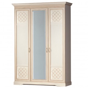 Шкаф для одежды 3-дверный №800 Парма кремовый белый в Нягани - nyagan.ok-mebel.com | фото