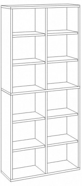 Шкаф книжный Домино СУ(ш2в2)+4ФГ в Нягани - nyagan.ok-mebel.com | фото 2