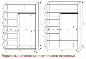 Шкаф-купе 1600 серии SOFT D6+D6+B2+PL3 (2 ящика+2штанги) профиль «Капучино» в Нягани - nyagan.ok-mebel.com | фото 8