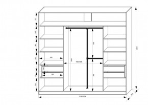 Шкаф-купе 2150 серии NEW CLASSIC K4+K4+K4+B22+PL4(по 2 ящика лев/прав+F обр.штанга) профиль «Капучино» в Нягани - nyagan.ok-mebel.com | фото 3