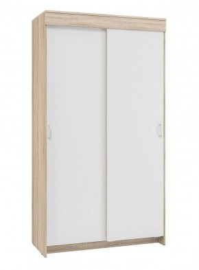 Шкаф-купе Бассо 1.0 (Дуб Сонома/Белый) 2 двери 2 зеркальные вставки в Нягани - nyagan.ok-mebel.com | фото 3