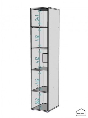 Шкаф Linnea MHR-1-2 2050х400х510 (ДВ-М 11.1.25) в Нягани - nyagan.ok-mebel.com | фото 3