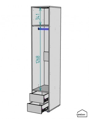 Шкаф Linnea MHR-1-3 2050х400х510 (Белый-М 11.1.2) в Нягани - nyagan.ok-mebel.com | фото 3