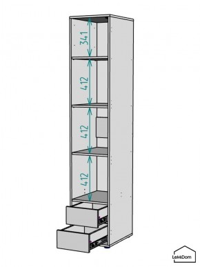 Шкаф Linnea MHR-1-4 2050х400х510 (Белый-М 11.1.1) в Нягани - nyagan.ok-mebel.com | фото 4