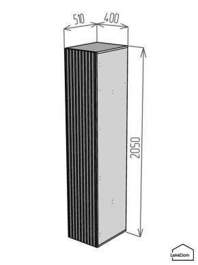 Шкаф Linnea MHR-1PO 2050х400х510 (Белый-М 11.1.1) в Нягани - nyagan.ok-mebel.com | фото 2