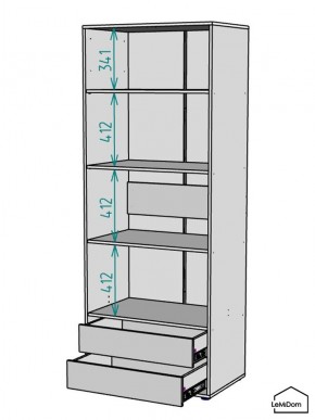 Шкаф Linnea MHR-2-4 2050х800х510 (ДВ-М 11.1.25) в Нягани - nyagan.ok-mebel.com | фото 3