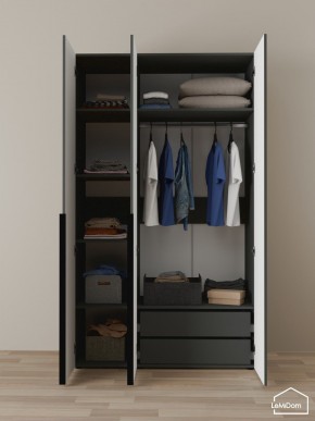 Шкаф Linnea MHR-3-2 2050х1200х510 (Графит-М 11.1.25) в Нягани - nyagan.ok-mebel.com | фото 5