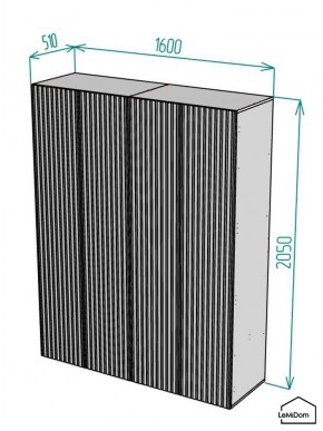 Шкаф Linnea MHR-4-2 2050х1600х510 (ДВ-М 11.1.25) в Нягани - nyagan.ok-mebel.com | фото 2