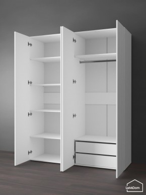 Шкаф Linnea MHR-4PO-2 2050х1600х510 (Белый-М 11.1.1) в Нягани - nyagan.ok-mebel.com | фото 5